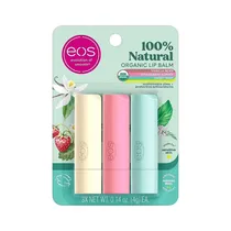 Bálsamo Labial Eos Stick Smooth Vanilla/Strawberry/Sweet 3 Unidades