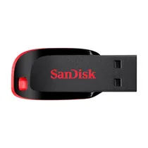 Pendrive de 16GB Sandisk Cruzer Blade USB 2.0 - Preto/Vermelho