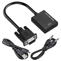 Cabo Adaptador Conversor VGA Macho para HDMI Femea / Audio HLD