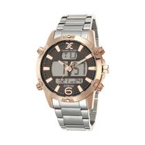 Relogio Digital Masculino Daniel Klein D:Time DK.1.12437-5 - Prata e Rosa Ouro