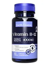 Earths Creation Vitamina B-12 Methylcobalamin 1000MG 60CAPS Plastico Azul