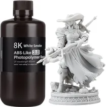 Resina 8K Photopolymer para Impressora 3D Elegoo Abs Like 3.0 1KG - White Smoke