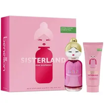 Kit Perfume Feminino Benetton Sisterland Pink Raspberry Edt 80 ML + Loção Corporal
