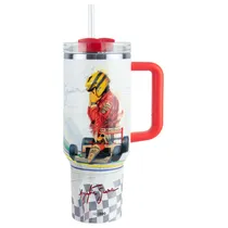 Copo Térmico Weedoo Ayrton Senna - 1.2L - com Canudo - Branco Vermelho  Copo Térmic...