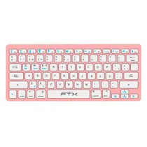 Teclado FTX FTXB1000 Ultra Slim Sem Fio Portugues - Rosa