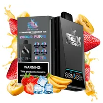 Pod Descartável Sex Addict Black S280 Strawberry Banana Ice 28.000 Puffs