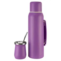 Garrafa Térmica Vacuum Insulated Bottle IH1200 - 1.2L - com Cuia de 180ML e Bomba - Lilas