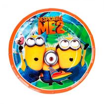 Pratos Descartaveis para Festa Minions 10 Unidades 23 X 23 CM