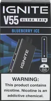 Vape Descartável Ignite V55 Ultra Thin Blueberry Ice 5500 Puffs - 9ML
