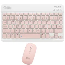 Kit de Teclado e Mouse Sem Fio 4LIFE FL030PK - Rosa