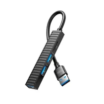 Hub Xo HUB014A USB-A 4 Em 1 (3 USB-A/Microsd) - Preto