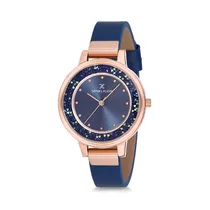 Relógio Analógico Feminino Daniel Klein Premium DK12051-6 - Azul e Rosa Ouro