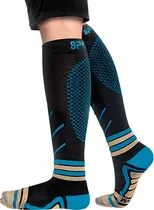 Meias de Compressão com Fio de Cobre Medivaric Sport - Preto/Azul (L)