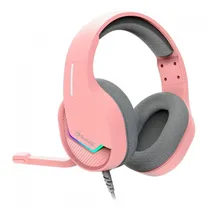 Fone Marvo c/Mic. H8618 Tactic 40 RGB USB Pink