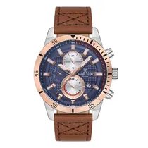 Relogio Analógico Masculino Daniel Klein DK.1.12740-4 Exclusive Gents / Pulseira de Couro Genuino - Marron/Rose Gold