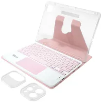 Capa + Teclado Magnético para iPad Pro de 11" 4LIFE FL11P360CTP - Rosa/Branco/Transparente (Inglês)