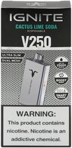 Vape Descartavel Ignite V250 Cactus Lime Soda 25000 Puffs Silver