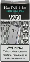Vape Descartável Ignite V250 Cactus Lime Soda 25000 Puffs Silver