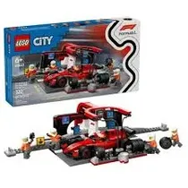 Lego Bloques Parada En Pits de F1 Y Equipo de Mecánicos Con Auto Ferrari Detalles En El Producto 6+ Multicolor