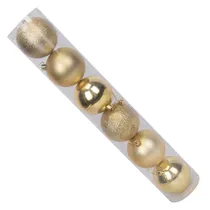 Bolinhas de Natal com 6 Pçs de 8 CM Dourado