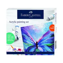 Kit de Pintura Faber Castell Creative Studio Acrylic Painting Set 574111 18 Piezas