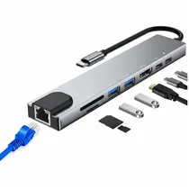 Hub Trove USB-C 8 Em 1 USB/ USB-C/ HDMI/ SD/ RJ45
