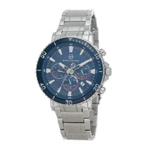 Relógio Analógico Masculino Sergio Tacchini Archivio ST.1.10034-3 com Pulseira de Aço Inoxidável - Prata e Azul