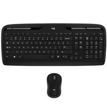 Kit Teclado Sem Fio Teclado Logitech MK320 Ingles + Mouse  Preto