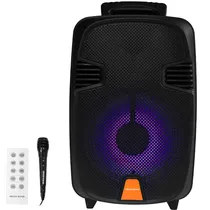 Caixa de Som Megastar SPA080BTC Con Microfone / 8" / 12000W / Bluetooth / USB / FM / Bivolt - Preto