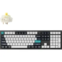 Teclado Gamer Mecânico Keychron Q6 Max RGB Sem Fio Switch Yellow - Preto (Inglês)