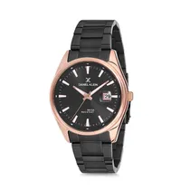 Relógio Analógico Masculino Daniel Klein Premium DK12109-6 - Preto e Rosa Ouro