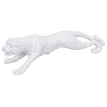 Estátua Decorativa de Pantera 30 CM Branca