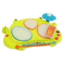 Battat Musical Tambor de Rana Musical Interactivo Ribbit Tat Tat Plastico +2 Años Multicolor