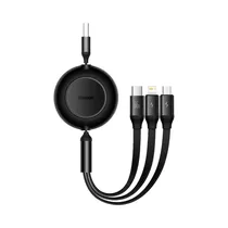 Cable Baseus CAMJ0101 USB-A A Lightning + Micro + USB-C 1.1M Negro