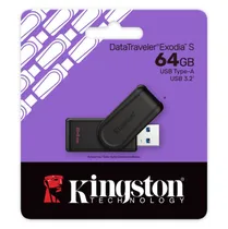 Pendrive Kingston Datatraveler Exodia s 64GB USB 3.2 - Preto DTXS/64GB