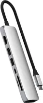 Adaptador Hub Satechi Multiport Slim USB-C 7 Em 1 ST-P7SS - Silver