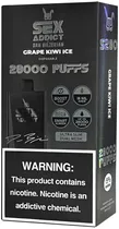 Vape Descartável Sex Addict BY Dan Bilzerian S280 Grape Kiwi Ice 28000 Puffs
