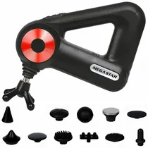 Massageador Muscular Megastar FMA10R com 12 Cabeças Recarregável - Preto/Vermelho