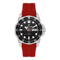 Relogio Analógico Masculino Daniel Klein DK.1.13911-2 Premium Gents / Pulseira de Silicone - Vermelho/Prata