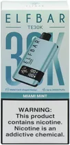 Vape Descartável Elf Bar TE30K Miami Mint 30000 Puffs