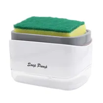 Dispensador de Sabao Liquido e Detergente com Porta Esponja Soap Pump ZH-500 - Branco