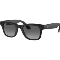 Óculos de Sol Smart Ray-Ban Meta Wayfarer RW4008 Preto Fosco/Lentes Polarizadas Gradiente Grafite