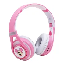 Fone de Ouvido Sem Fio MA-8 Mickey Wireless Headphone com Bluetooth / FM - Rosa/Branco