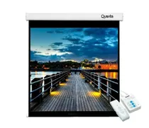 Pantalla de Proyeccion Quanta QTTLE150 150 Pared/Techo c/ Control 220V - Whit  Pantalla de...