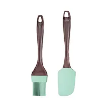 Pincel Y Espátula de Silicona Cookstyle SLL-1396 Verde - Marrón
