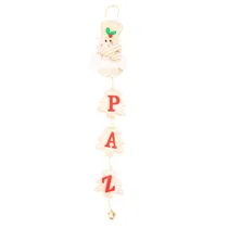 Enfeite Pendente Natal Paz 11X58CM - Branco