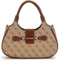 Bolsa Guess SML Girlfriend Satchel SG950005 Latte Logo Brown