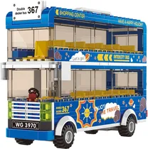 Blocos de Construção Intercity Bus Double-Decker Bus Wange - 3970 (257 Peças)