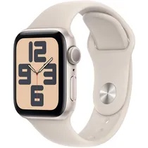 Apple Watch Se 2ª Geração (2023) Caixa de Alumínio Em Starlight e Correia Esportivo Em Cor Starlight 44 MM M/L MRE53LL/A