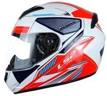 Capacete para Moto LS2 Rookie Betha FF352 - Tamanho M (57-58) - Branco/Vermelho